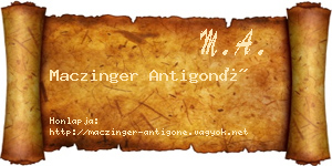 Maczinger Antigoné névjegykártya